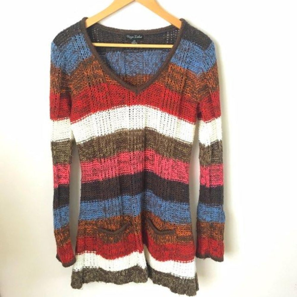 Long Hem V-Neck Sweater